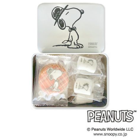 PEANUTS クッキー＆マシュマロ白缶 B