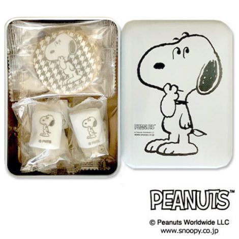 PEANUTS クッキー＆マシュマロ白缶 F