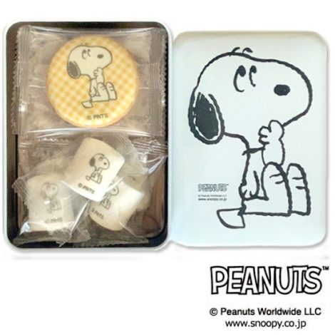 PEANUTS クッキー＆マシュマロ白缶 H